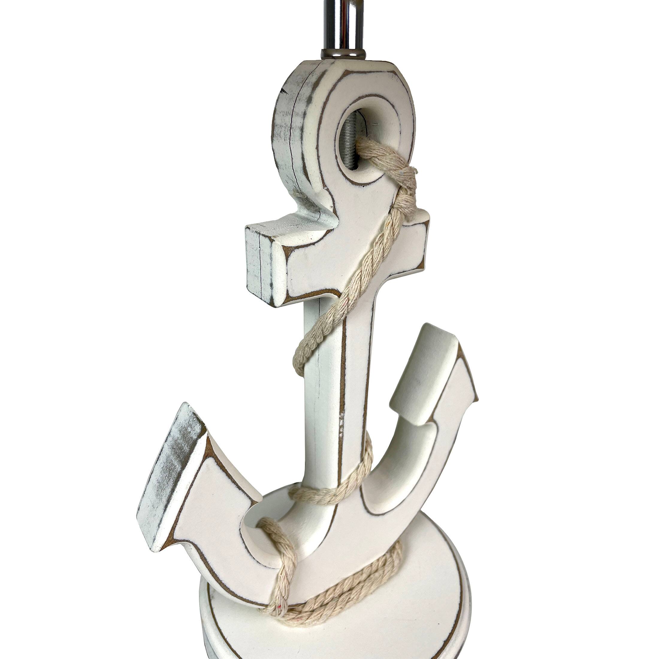 Alt View 9. Things2Die4 - Coastal White Anchor Table Lamp 19" Nautical Beach Decor with Shade - White.