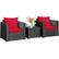 Left. Costway - 3PCS Patio Rattan Wicker Furniture Set Sofa Table W/Cushion Yard - Red.