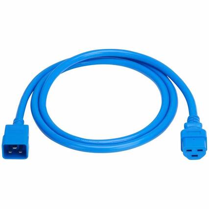 Front. Tripp Lite - Eaton Tripp Lite Series Power Cord, C20 to C21 - Heavy-Duty, 20A, 250V, 12 AWG, 6 ft. (1.8 m), Blue - For Network - Blue.