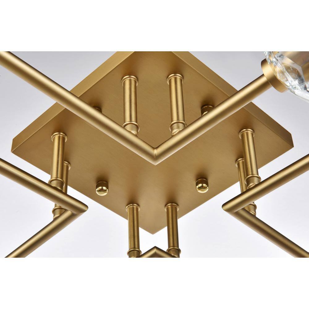 Alt View 3. Elegant Lighting - Eren 31 inch Flush Mount in Satin Gold - Satin Gold.