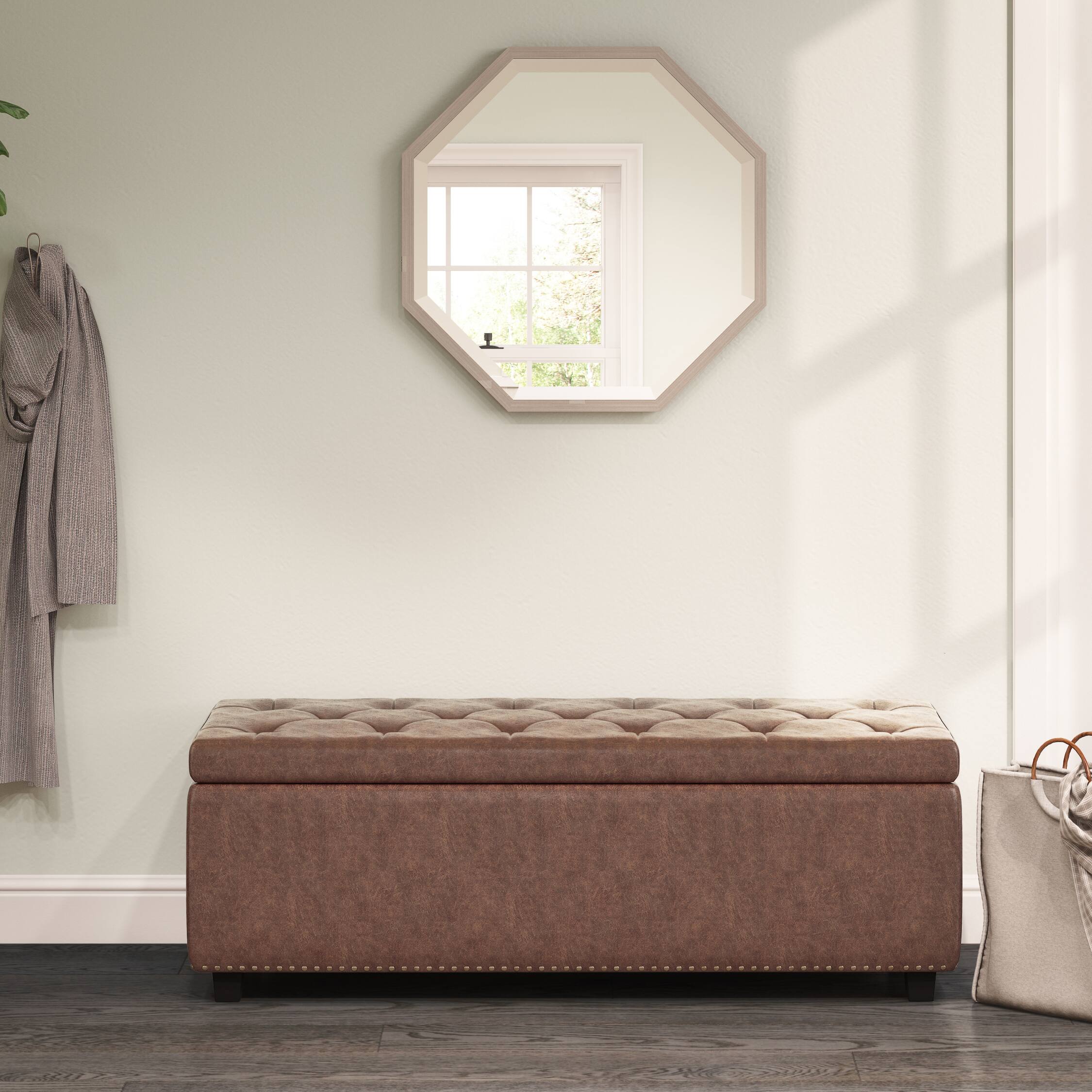 Alt View 3. Tiramisubest - Hamilton - Storage Ottoman - Distressed Umber Brown - Brown.