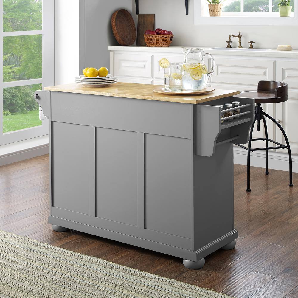 Alt View 7. Crosley Furniture - Alexandria Wood Top Kitchen Island/Cart - Gray.