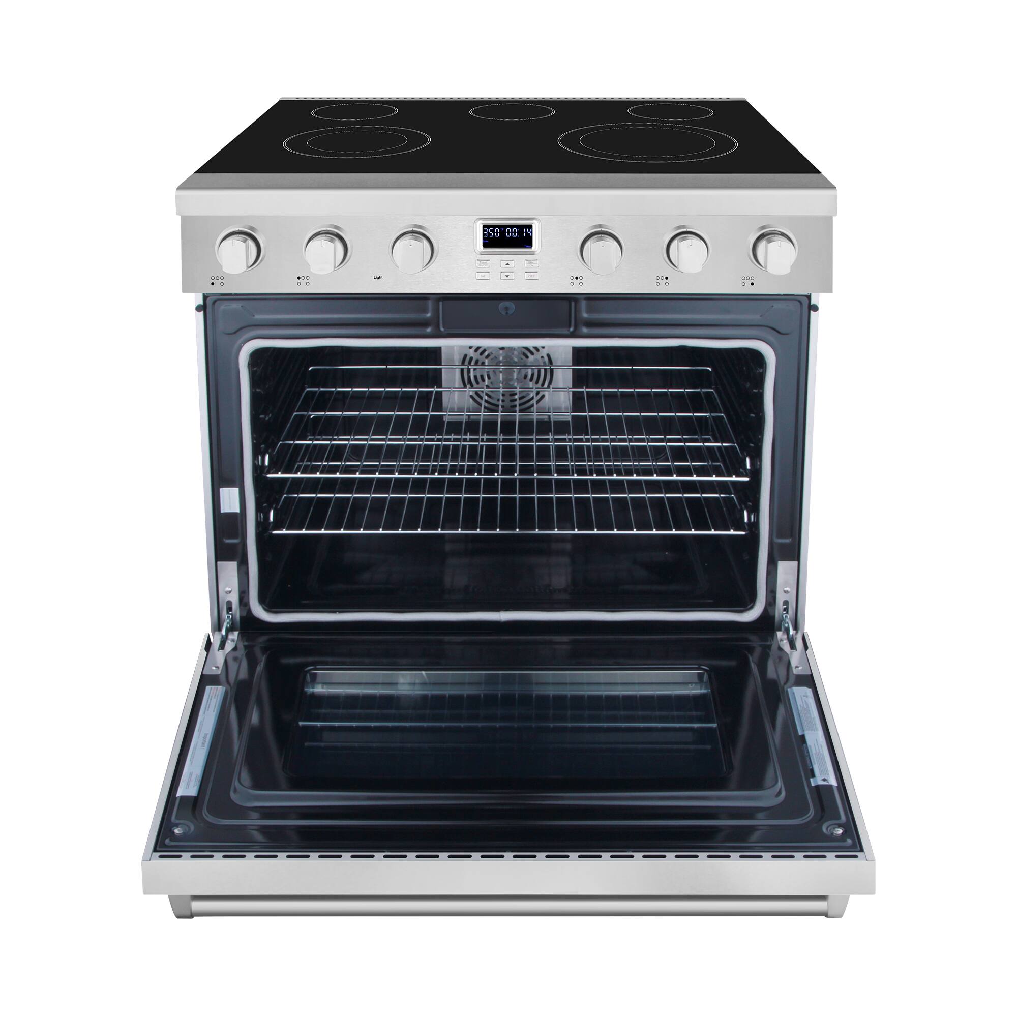 Alt View 4. Stellari - 36 in. Stellari 5 Element 6.3 cu. Ft. Freestanding Electric Range in Stainless Steel,With Dual Element,Convection Oven - Brushed Stainless Steel.