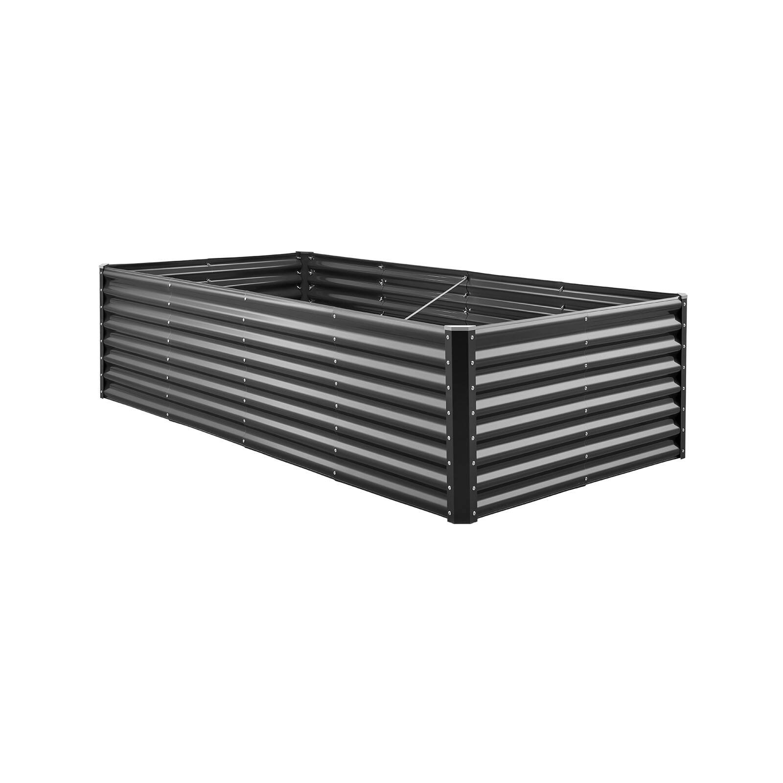 Alt View 5. VEVOR - Metal Raised Garden Bed, 8 x 4 x 2 ft Outdoor Galvanized Planter Garden Box, Open Bottom Design - Gray.