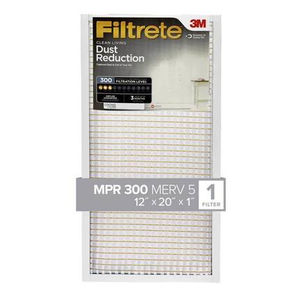 3M Filtrete Clean Living Dust Reduction Captures Dust & Dirt in Your Air - Tower AN 300 Filtration Level MPR 300 MERV 5 1 12" X 20" X 1" Filter