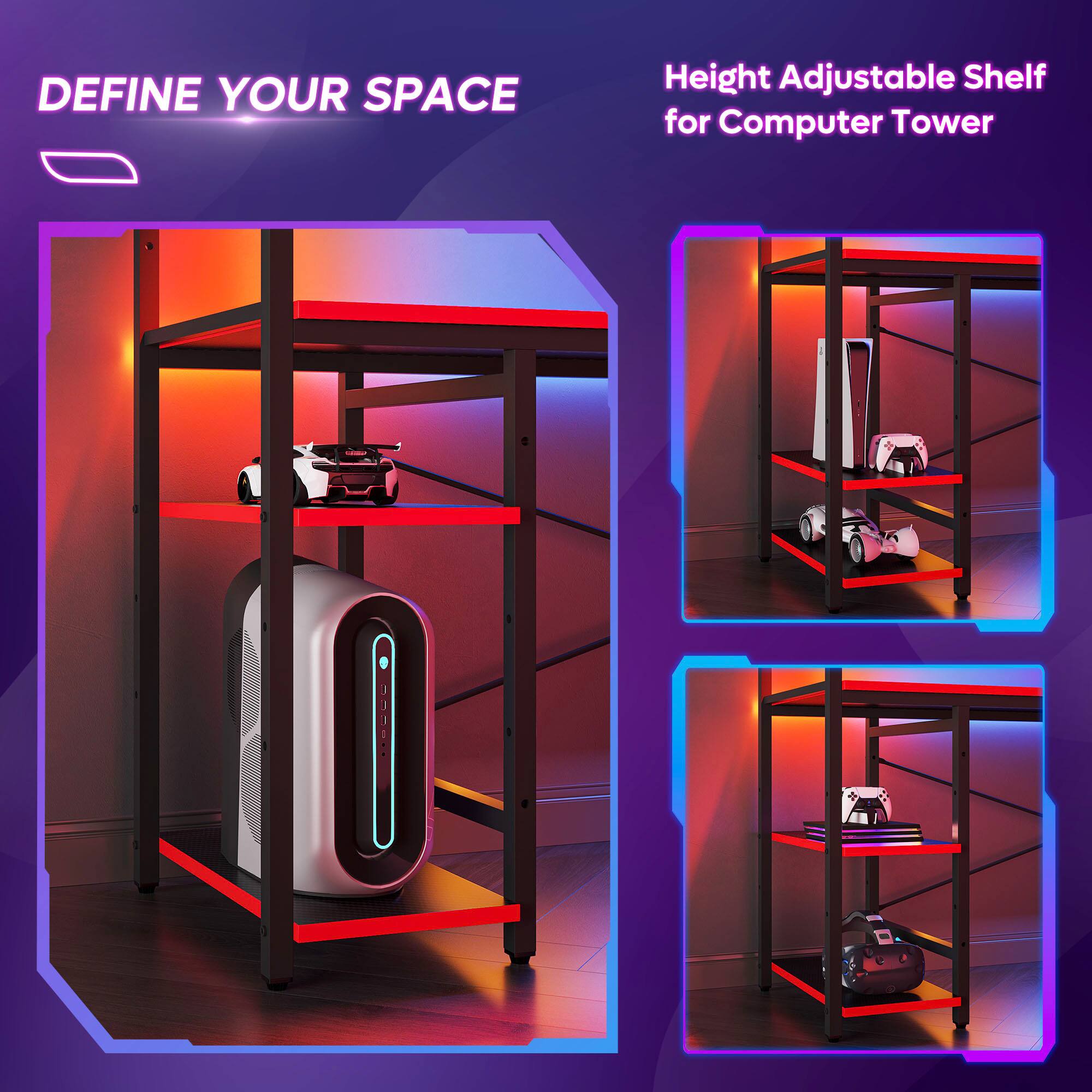 Define Your Space Height Adjustable Shelf for Computer Tower