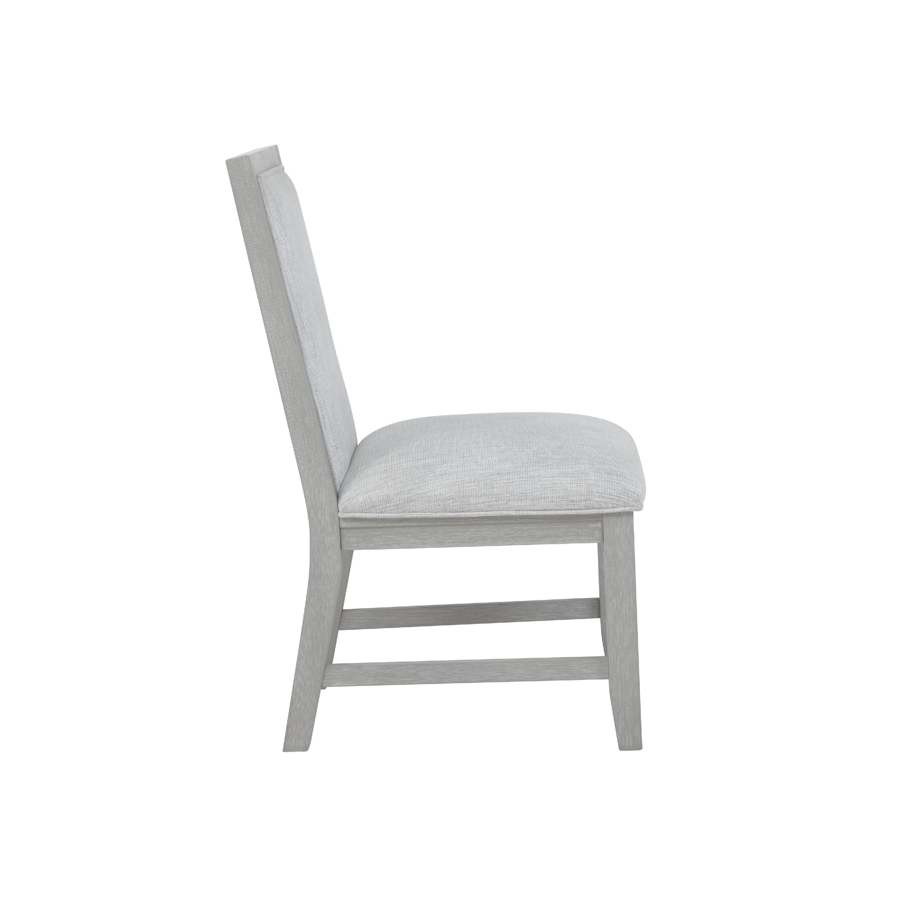 Left. Manhattan Lane - Ion Dining Side Chair Set of 2, Mist Gray Polyester & Solid Rubberwood - Gray.