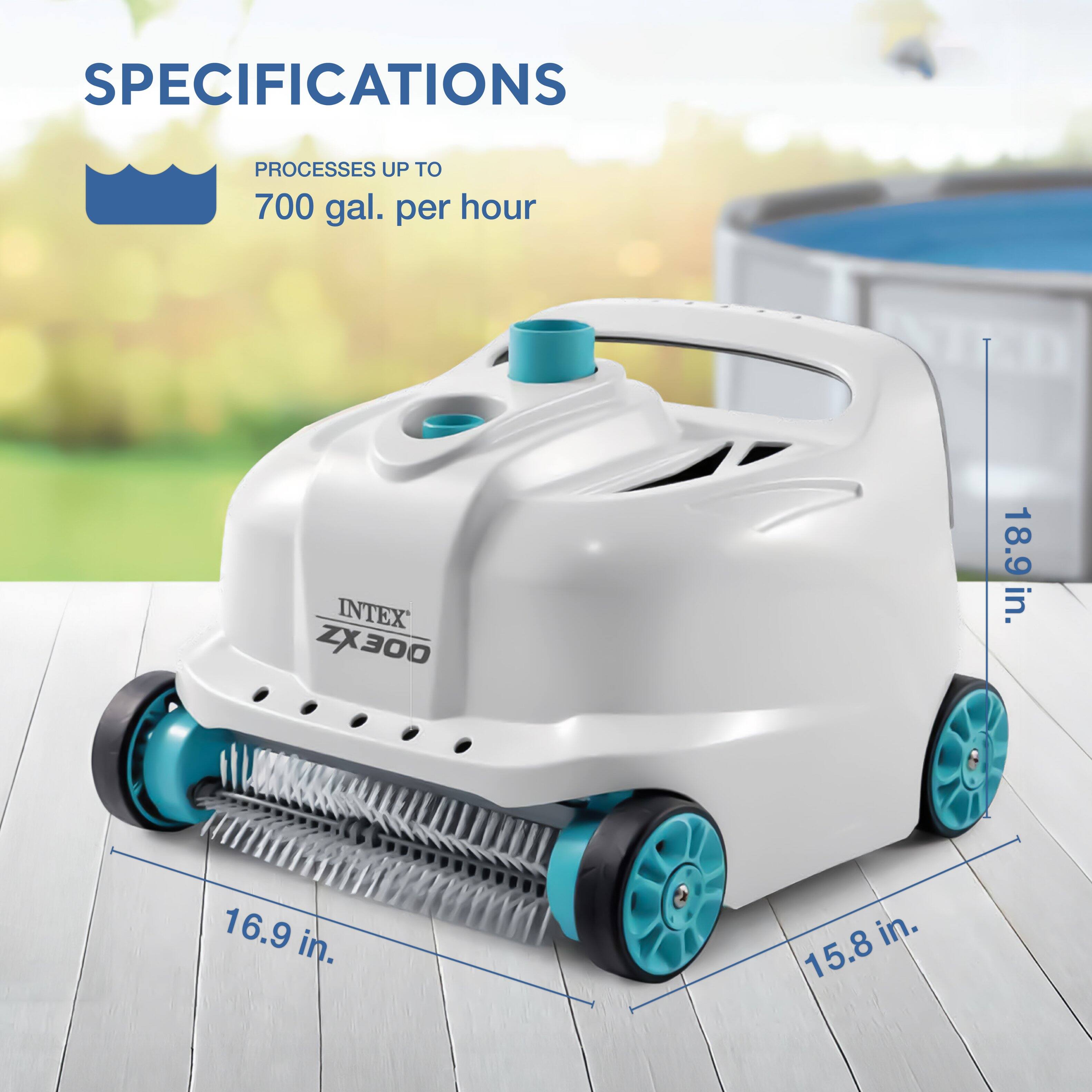 SPECIFICATIONS  
PROCESSES UP TO 700 gal. per hour  

INTEX ZX300  
18.9 in.  
16.9 in.  
15.8 in.