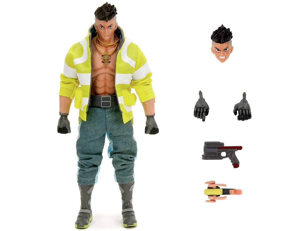 Alt View 2. Jada - David Martinez 6" Moveable Figure with Accessories and Alternate Head and Hands "Cyberpunk: Edgerunners" 2022 TV by Jada.