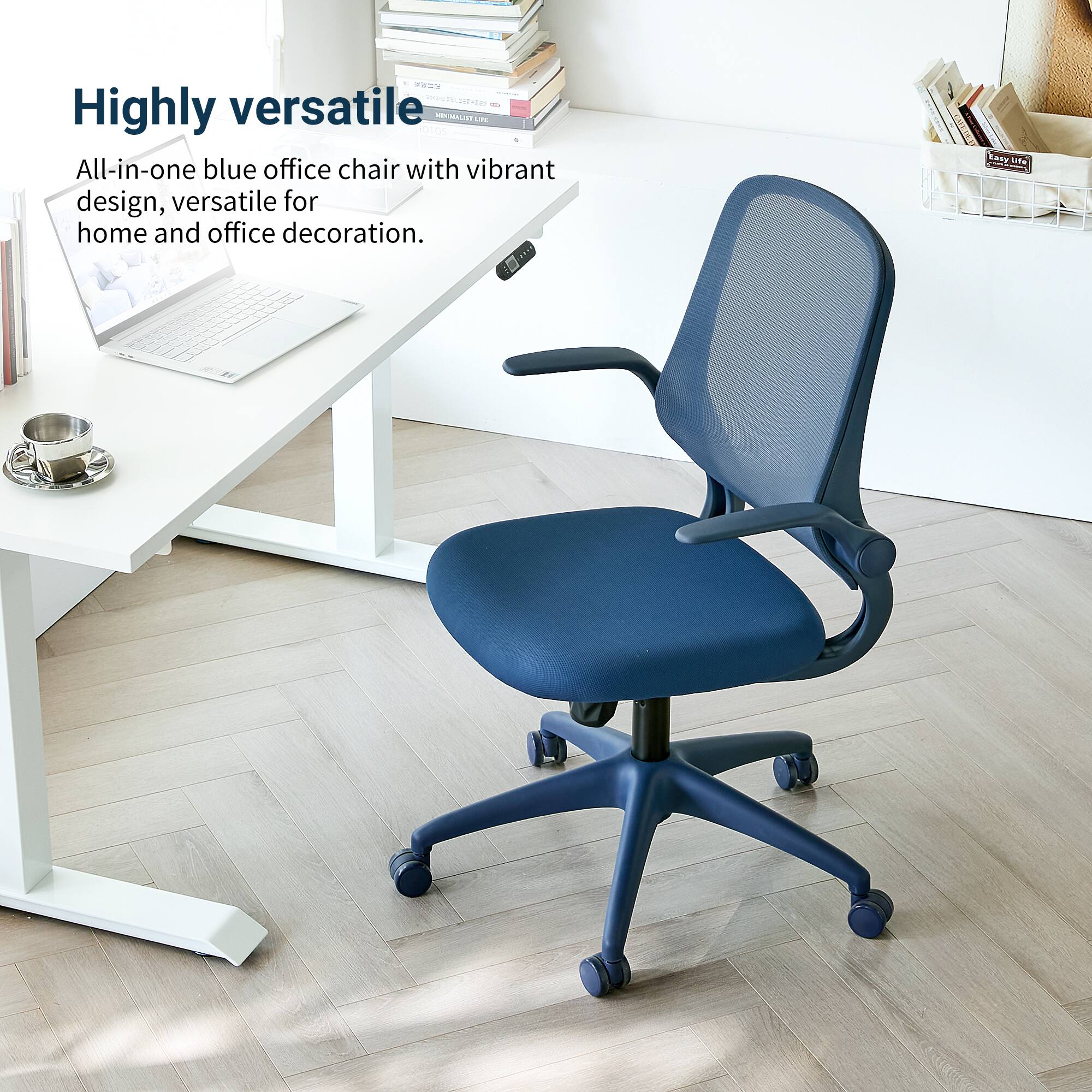 Highly versatile

All-in-one blue office chair with vibrant design, versatile for home and office decoration.