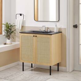 Chaucer Bathroom Vanity with Black Basin Included by Modway - Oak Black