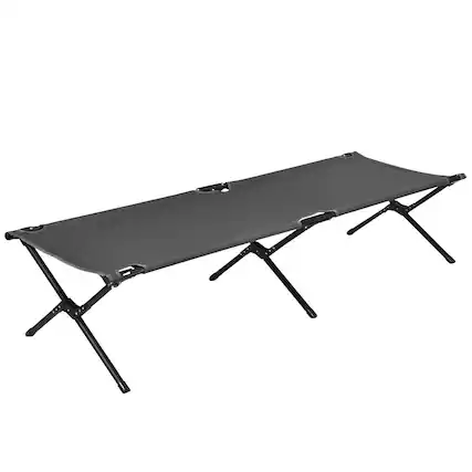 Front. Costway - Costway Folding Camping Cot & Bed Heavy-Duty for Adults Kids w/ Carrying Bag 300LBS - Grey.