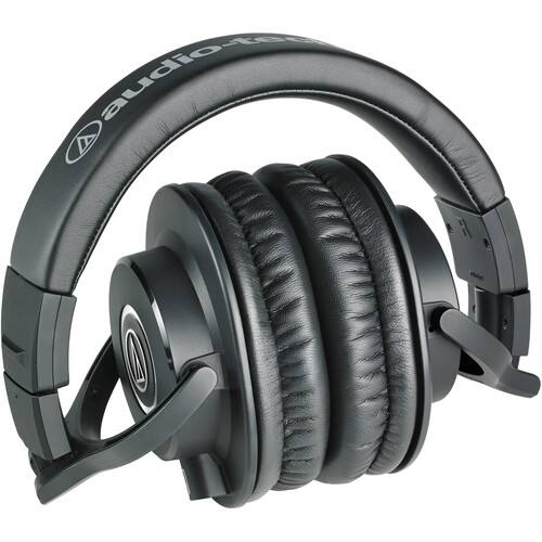 Alt View 2. Audio-Technica - Audio-Technica ATH-M40x Closed-Back Monitor Headphones (Black), Headphone stand.