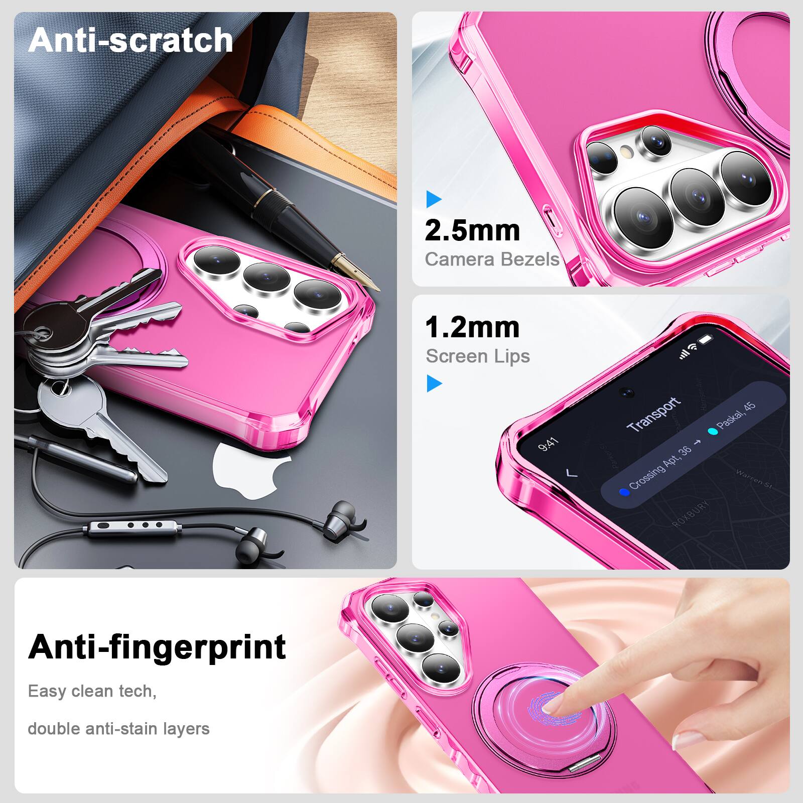 Anti-scratch

2.5mm Camera Bezels

1.2mm Screen Lips

Anti-fingerprint

Easy clean tech, double anti-stain layers