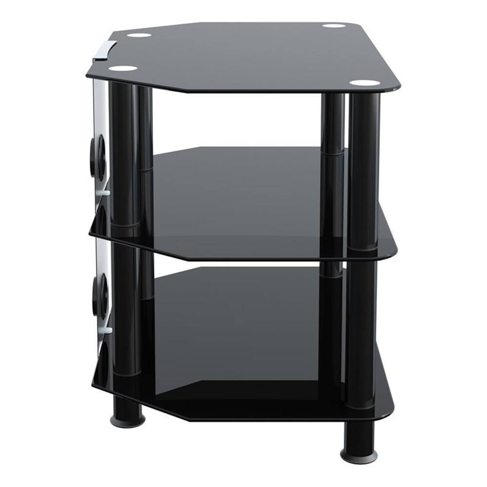Left. AVF - Steel TV Stand with Cable Management for up to 32" TVs - Black.