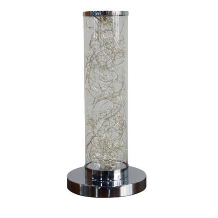 Front. Manhattan Lane - Column Table Lamp with Integrated Multicolored LED - Clear.