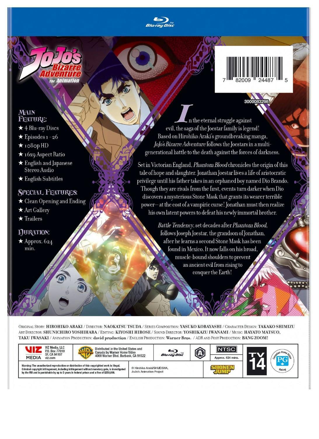 Back. JoJo's Bizarre Adventure Set One: Phantom Blood/Battle Tendency (Box Set) [Blu-ray].