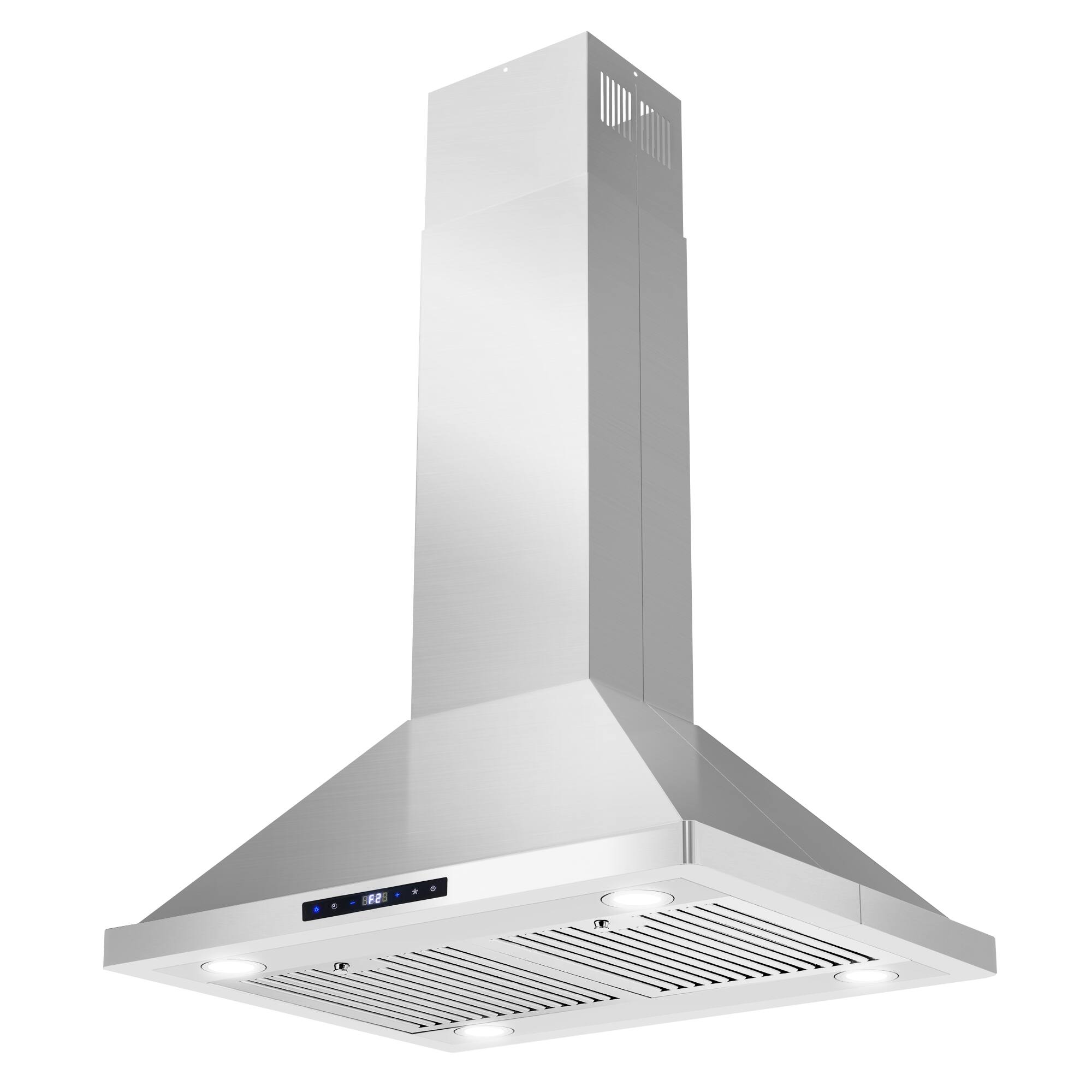 Alt View 2. COSMO - COS-63ISS75-DL 30 in. Lumin Collection 380 CFM Ductless Island Range Hood, Soft Touch Controls, LED Lights - Stainless Steel.