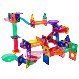 PicassoTiles - PICASSO-TILES 100pc Marble Run Magnetic Tiles, Race Track Building Blocks Set, STEM Toy for Kids - Multicolor