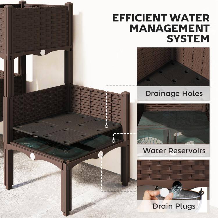 EFFICIENT WATER MANAGEMENT SYSTEM

- Drainage Holes
- Water Reservoirs
- Drain Plugs