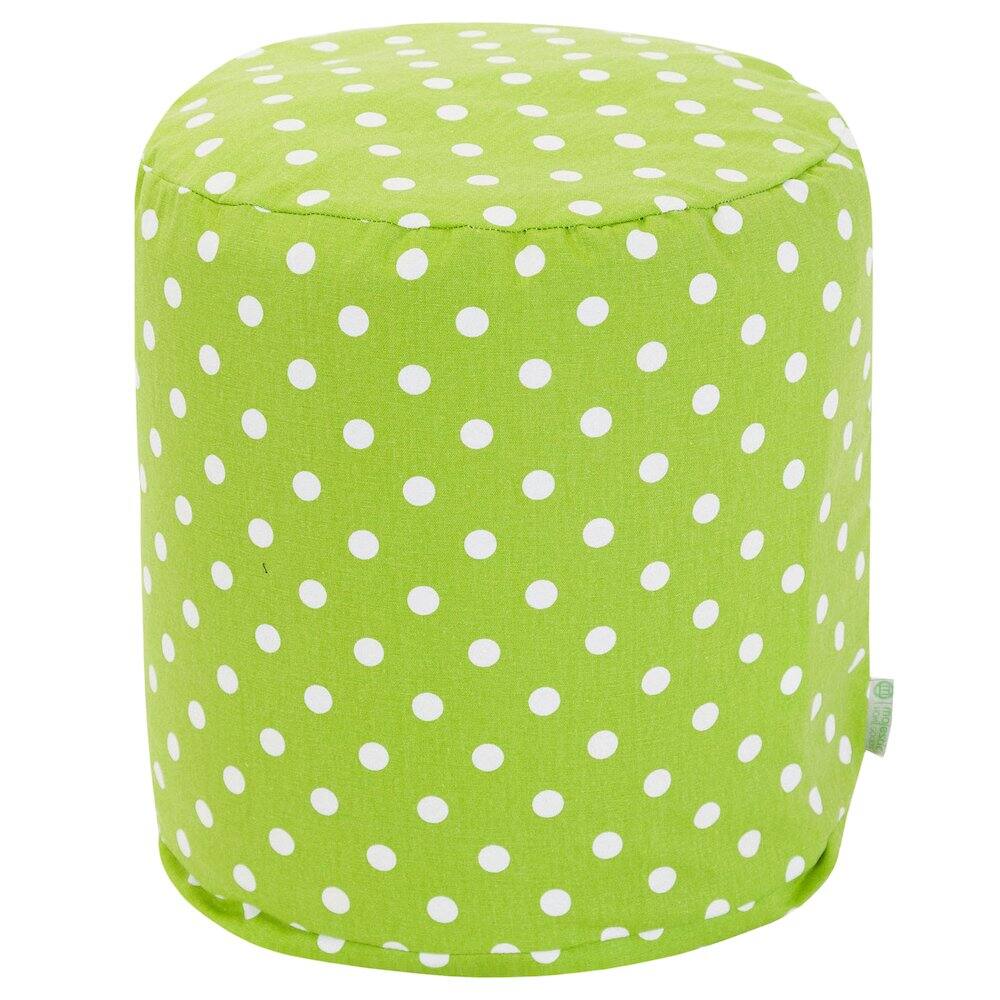 Front. Majestic Home - Pouf Polka Dot (Small) Lime - Green.