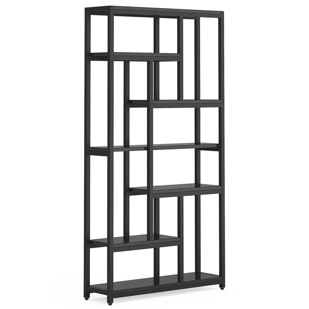 Left. Kadyn - Kadyn Bookshelf, Storage Shelf, Bookcase,79" Tall Bookshelf, 7-Tier Bookcase Open Display Shelves,Rustic Brown - Rustic Brown.