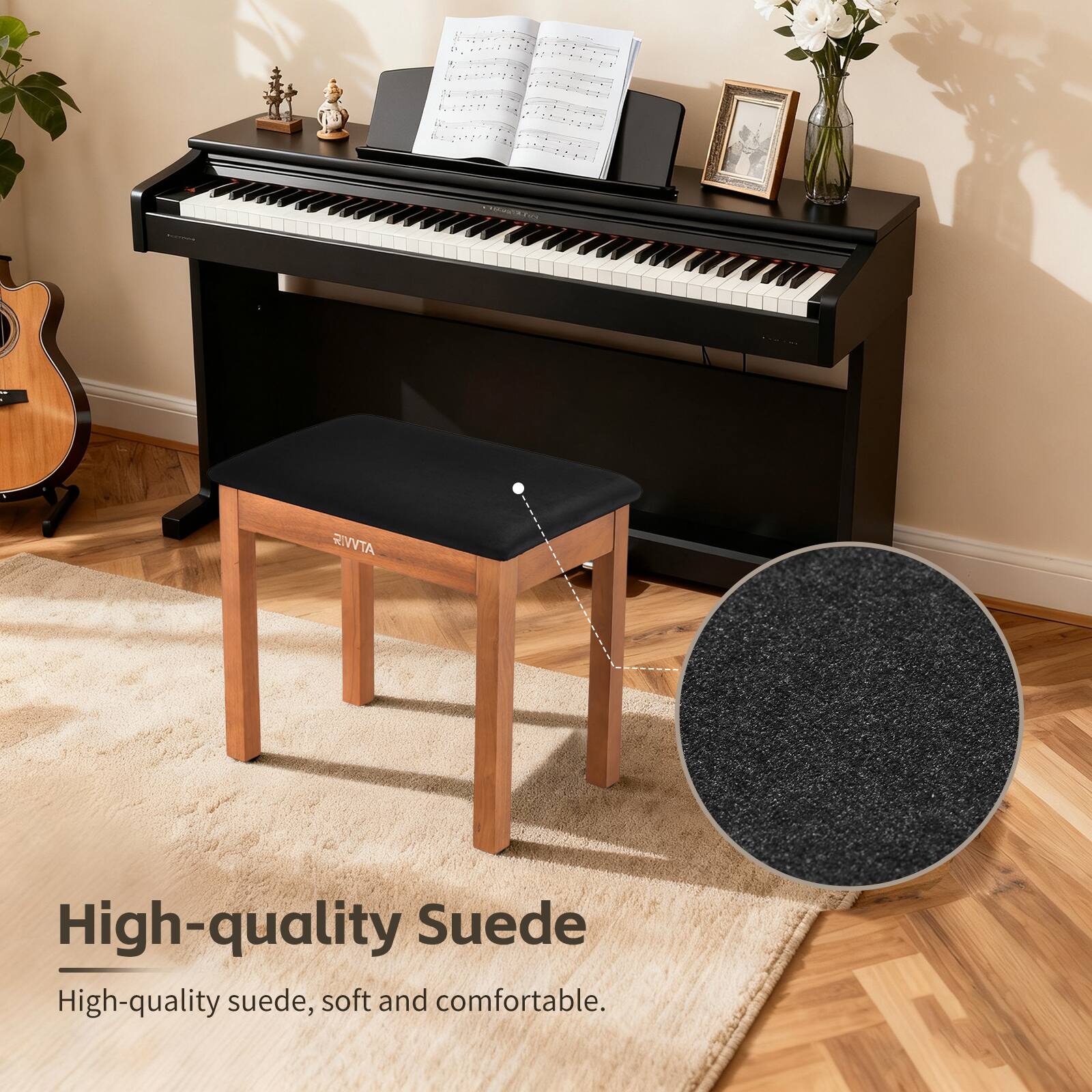 High-quality Suede  
High-quality suede, soft and comfortable.