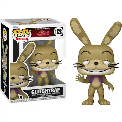 Sure, here is the corrected text:
---
**Top Left:**
- "Funko"
- "POP! GAMES"
- "1128"
- "HELP WANTED 2"
- "GLITCHTRAP"
- "FROM THE FILM HELP WANTED 2"
- "VINYL FIGURE"
- "COLLECTIBLE"
- "© 2020 Warner Bros. Entertainment Inc. All Rights Reserved."
**Bottom Left:**
- "Funko"
- "© 2020 Warner Bros. Entertainment Inc. All Rights Reserved."
**Bottom Center:**
- "GLITCHTRAP"
- "FROM THE FILM HELP WANTED 2"
- "VINYL FIGURE"
- "COLLECTIBLE"
**Bottom Right:**
- "© 2020 Warner Bros. Entertainment Inc. All Rights Reserved."
---
This text is grouped and corrected based on the image provided.