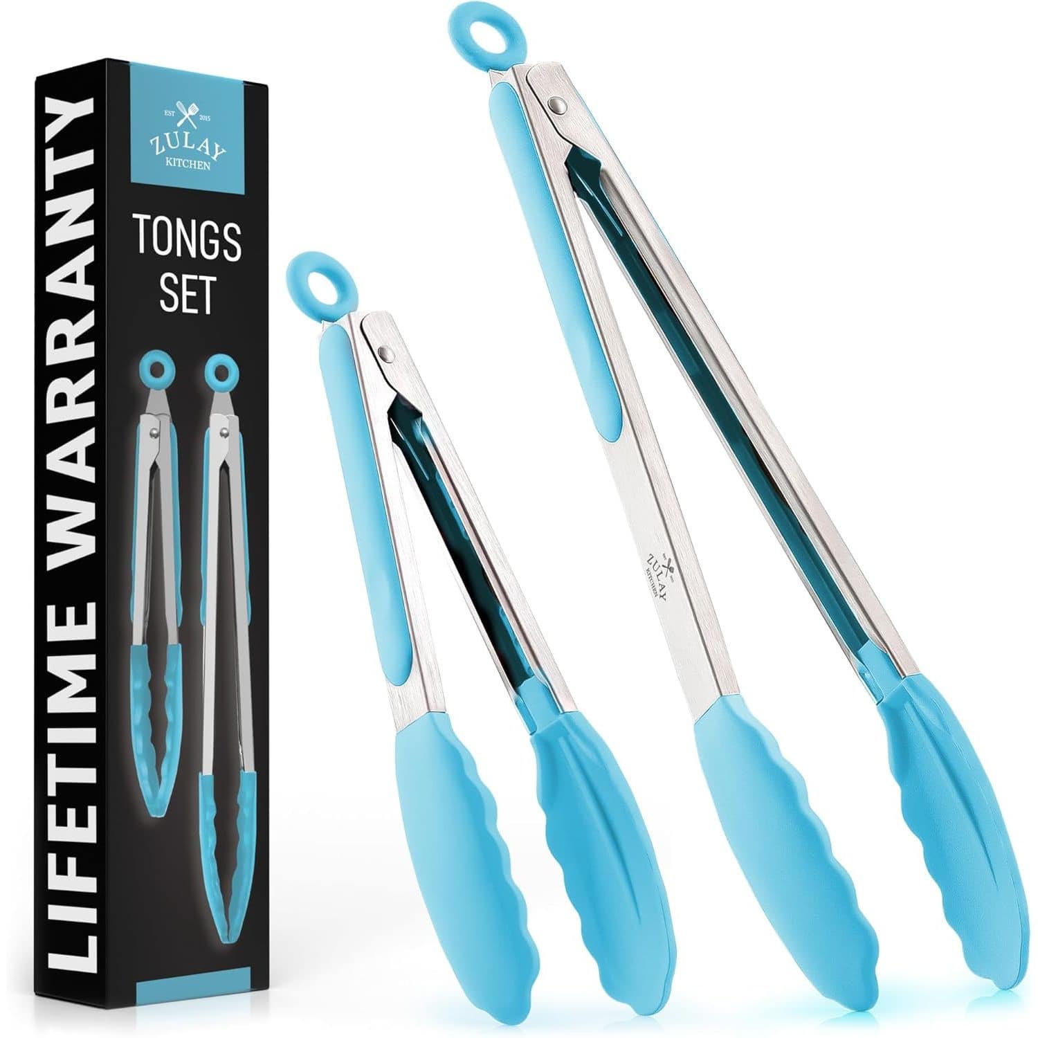 ZULAY KITCHEN TONGS SET LIFETIME WARRANTY