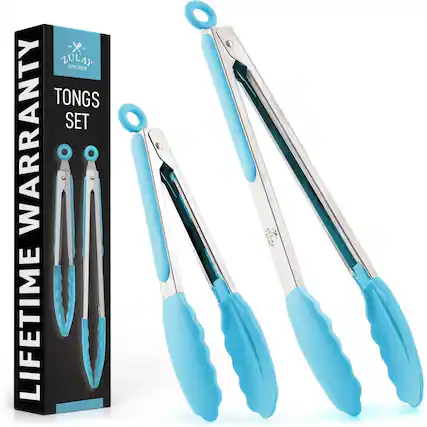ZULAY KITCHEN TONGS SET LIFETIME WARRANTY