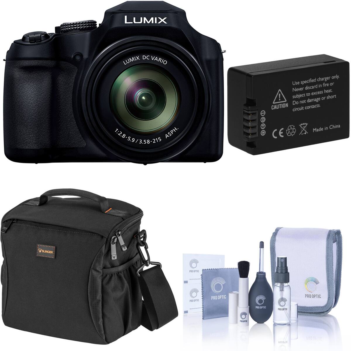 Bundle - Panasonic - LUMIX FZ80D 18.1MP Digital Camera, with Accessories Kit