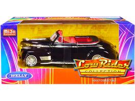 1941 Chevrolet Special Deluxe Convertible Interior "Low Rider Collection" 1/24 Diecast Model Car by Welly - Black with Red