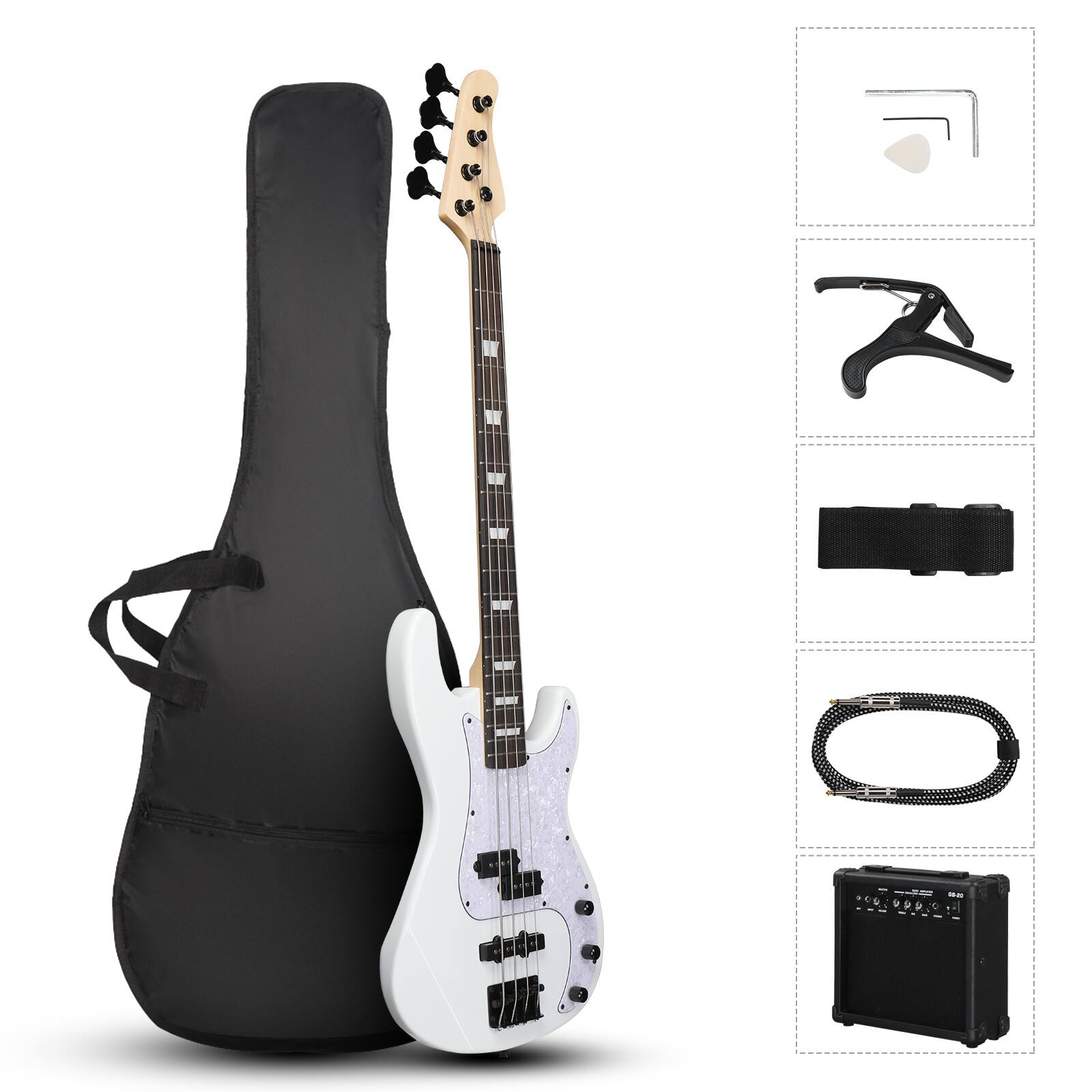 Front. Winado - 46 " KP Bass Electric Guitar Basswood for Student With Bag & 20W Speaker.