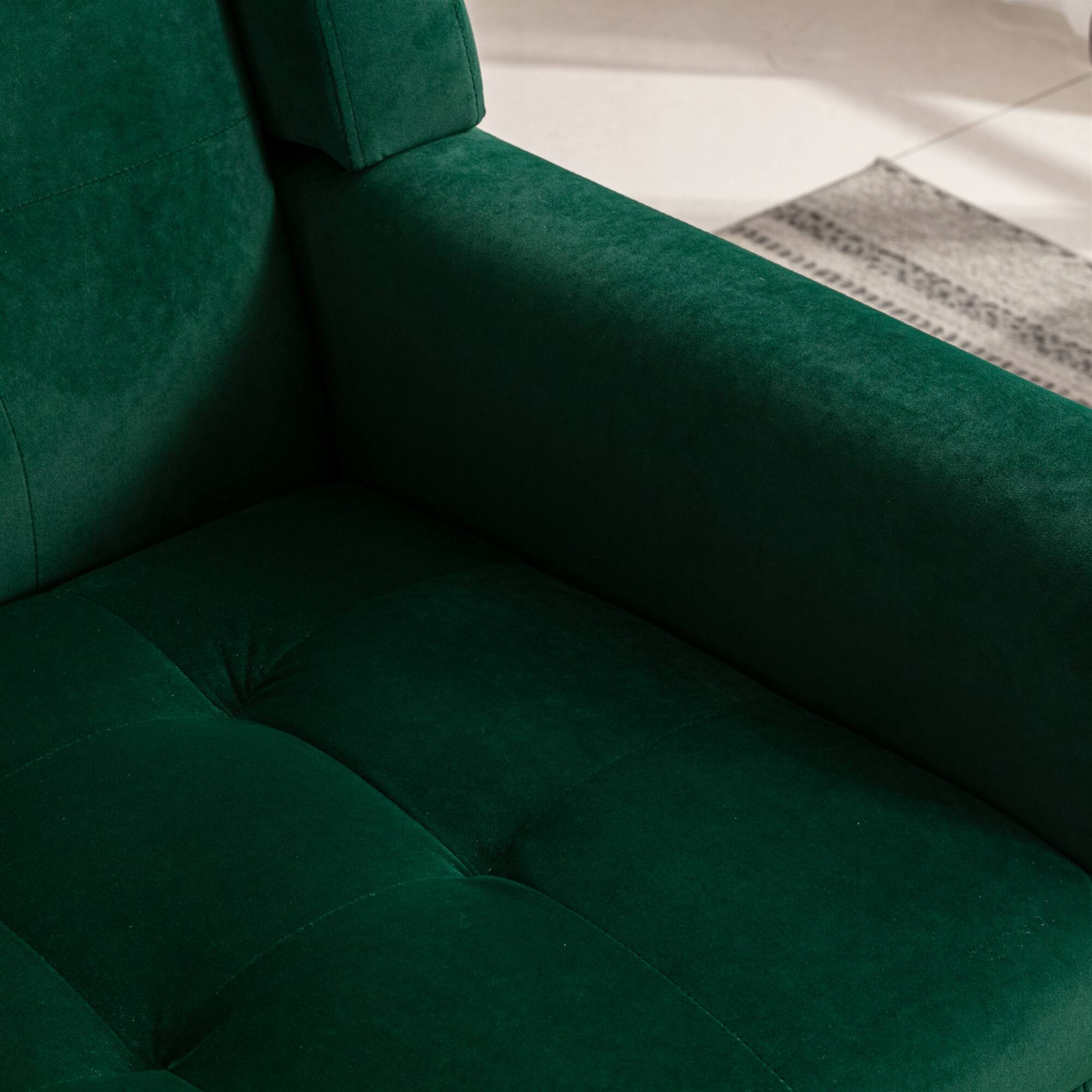 Alt View 5. GOODSILO - Luxury Velvet Upholstered Accent Chair with Ergonomic Design for Living Room and Bedroom Comfort - Retro Green.