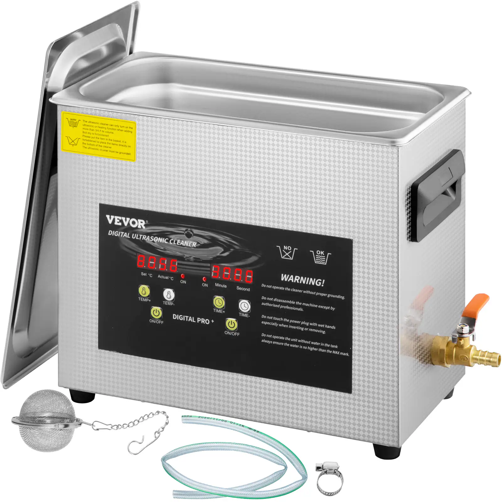 VEVOR - 6L Upgraded Ultrasonic Cleaner (400W Heater,180W Ultrasonic) Professional Digital Lab Ultrasonic Parts Cleaner