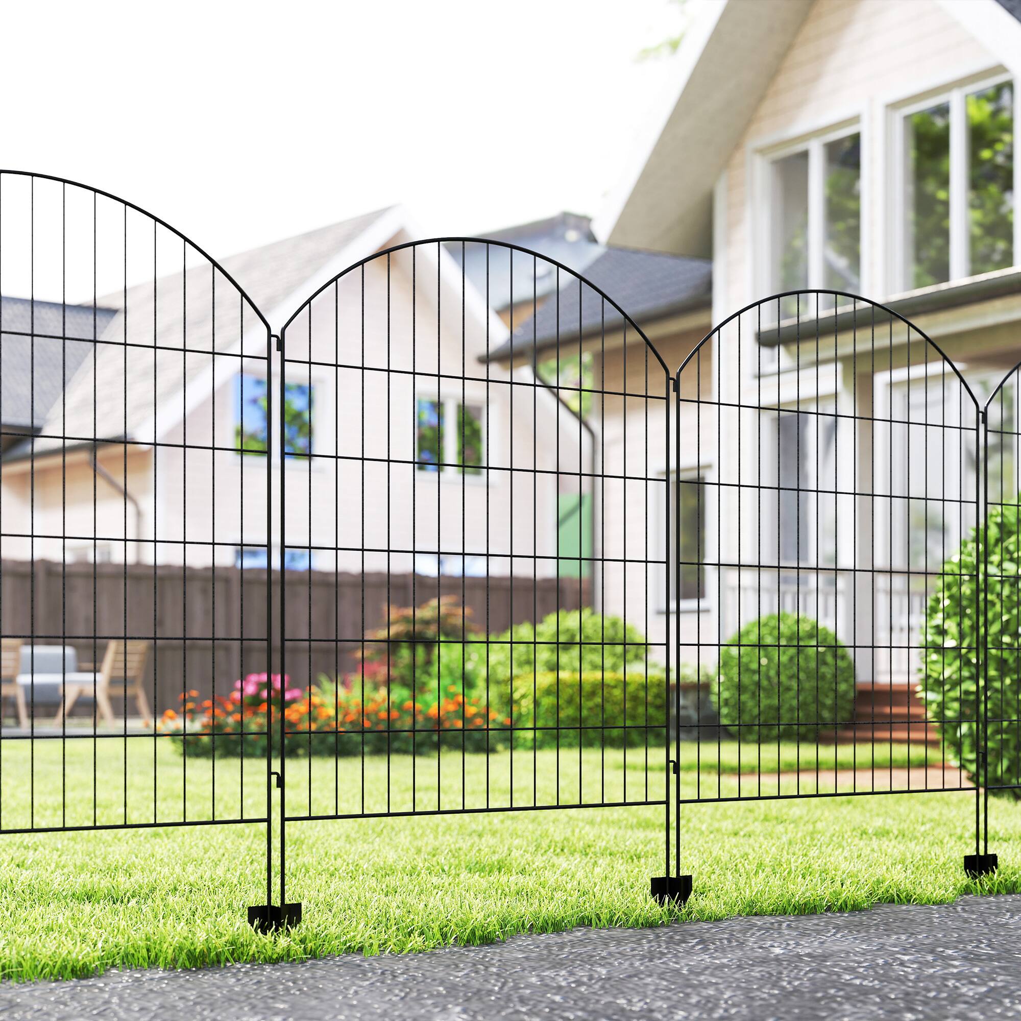 Alt View 1. Outsunny - Pack Garden Fencing for Yard - Black.