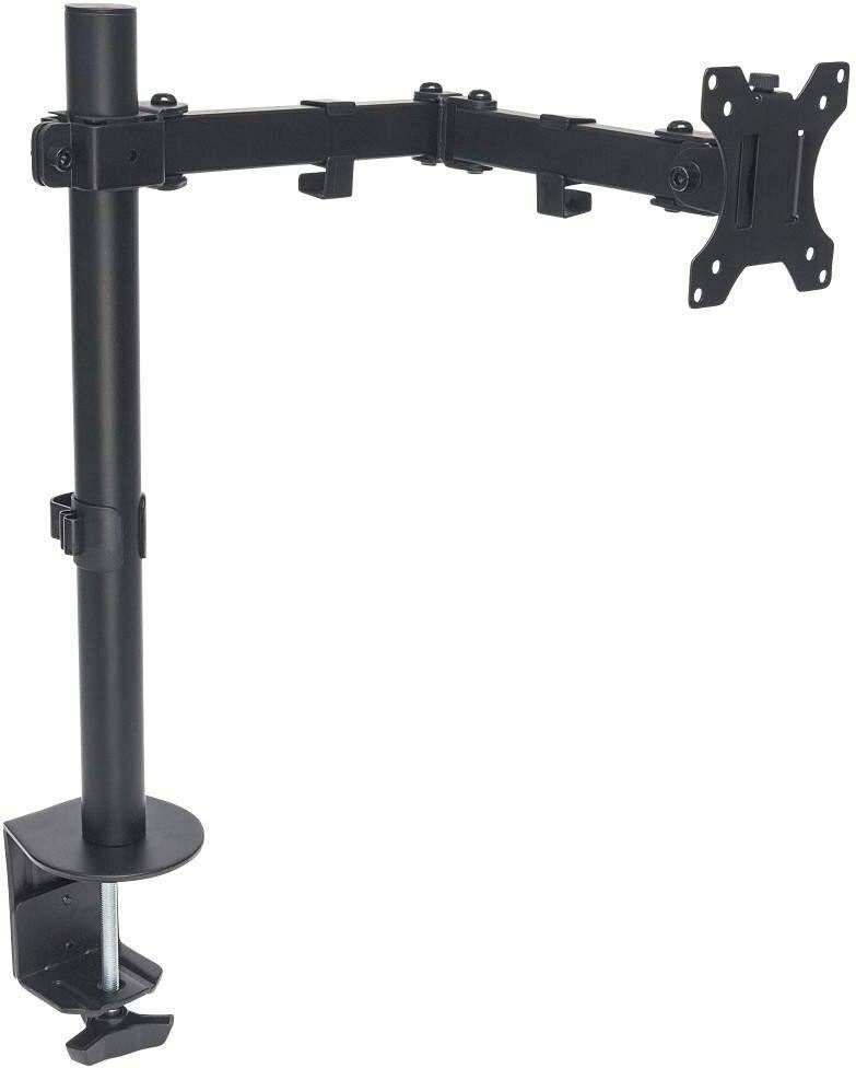 Alt View 4. Manhattan - Desk Mount for TV & Monitors (Full Motion), For screens 13" to 27" , Clamp fitting to desk, VESA compatability: 75x75mm - Black.