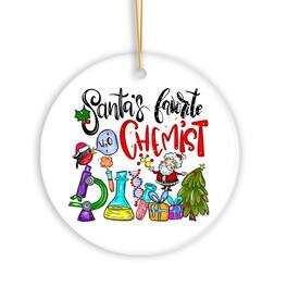 OrnamentallyYou - Santas Favorite Chemist Christmas Ornament Chemistry Gift - Multi-colored