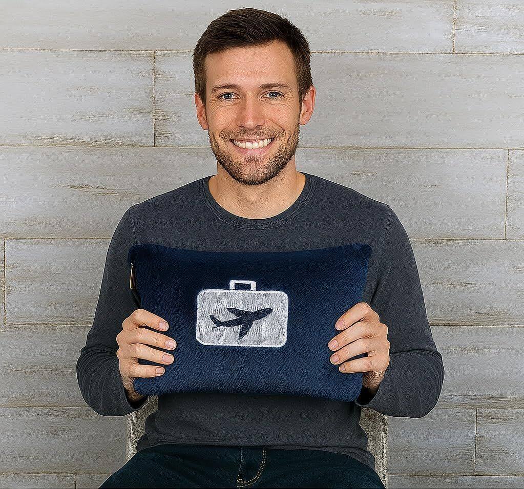 Left. Noble House - Noble House Comfort Fly Travel Pillow And Blanket Set - Great For long Or Short Flights - Makes A Great Gift - Navy - Navy.