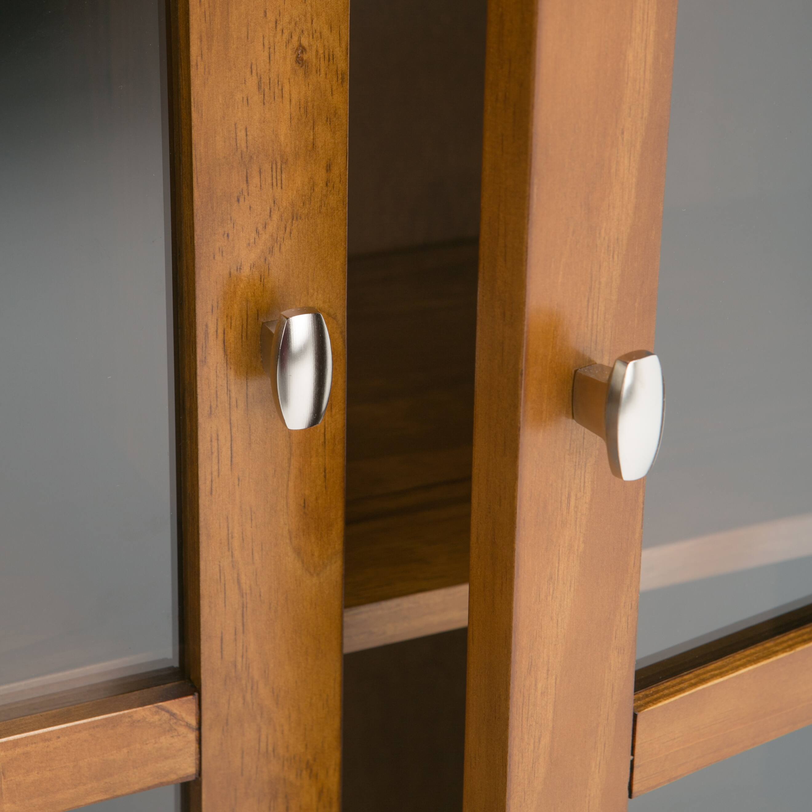 Alt View 13. Simpli Home - Warm Shaker Solid Wood 32 inch Wide Transitional Low Storage Cabinet - Light Golden Brown.