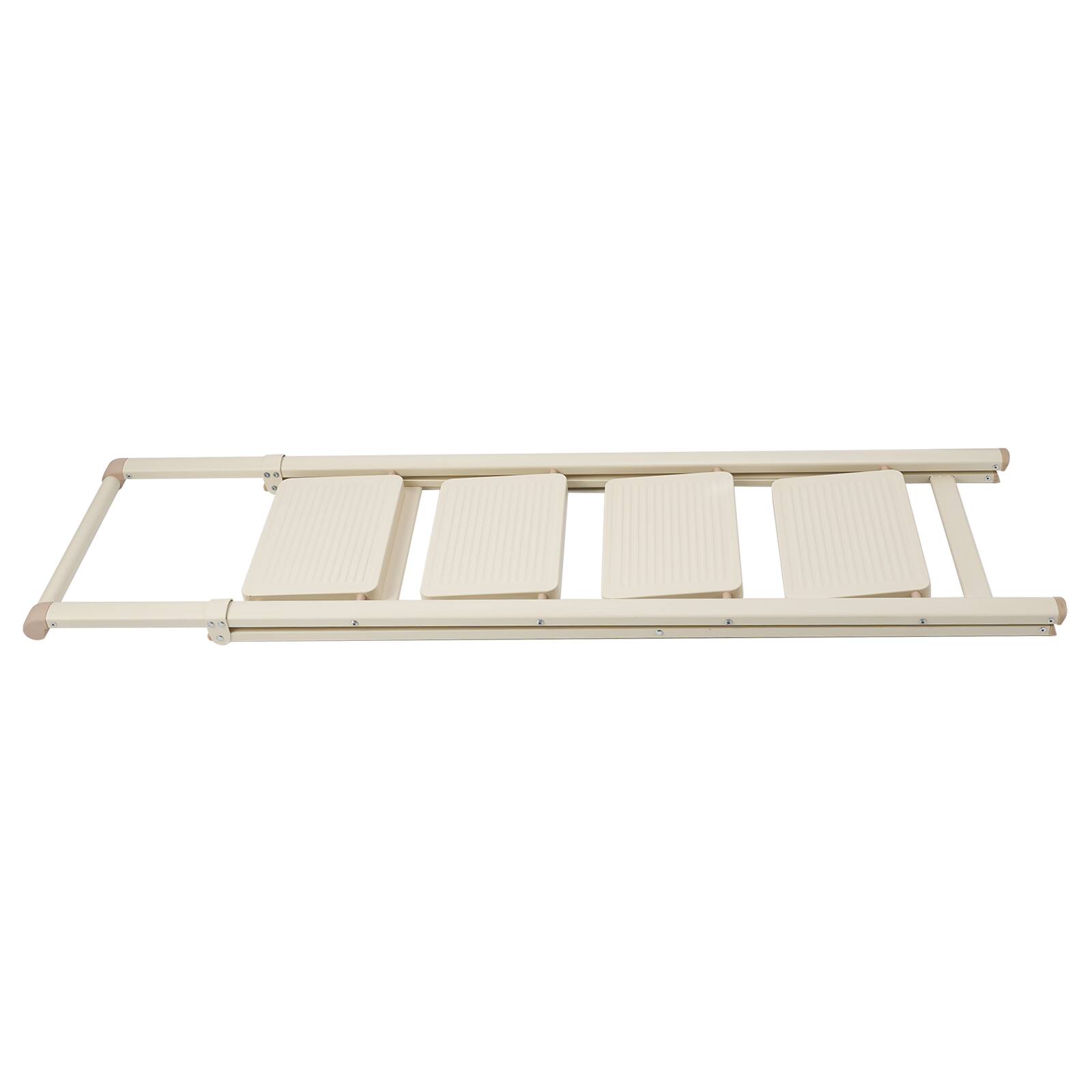 Alt View 6. Topteng - 4-Step Foldable Ladder with Anti-Slip Pedals - Lightweight, 330lb Capacity, White for Home & Office - White.
