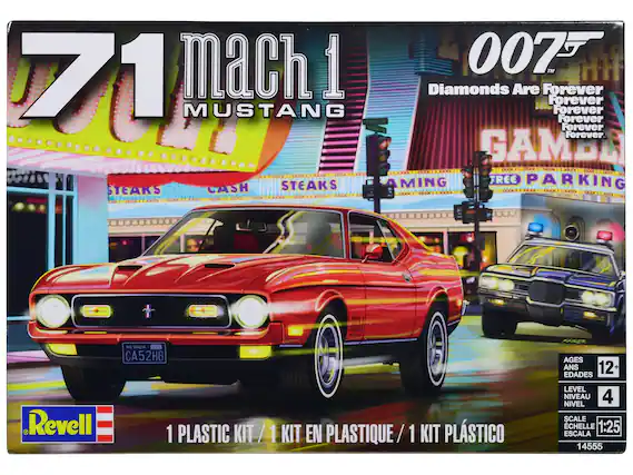 71 Mach 1 Mustang
007™
Diamonds Are Forever Forever Forever Forever Forever
GAMBLING FREE PARKING
STEAKS CASH STEAKS
NEVADA CA52H6
AGES 12+
EDADES 12+
LEVEL 4
NIVEAU 4
NIVEL 4
SCALE 1:25
ESCALA 1:25
1 PLASTIC KIT / 1 KIT EN PLASTIQUE / 1 KIT PLÁSTICO
Revell
14555