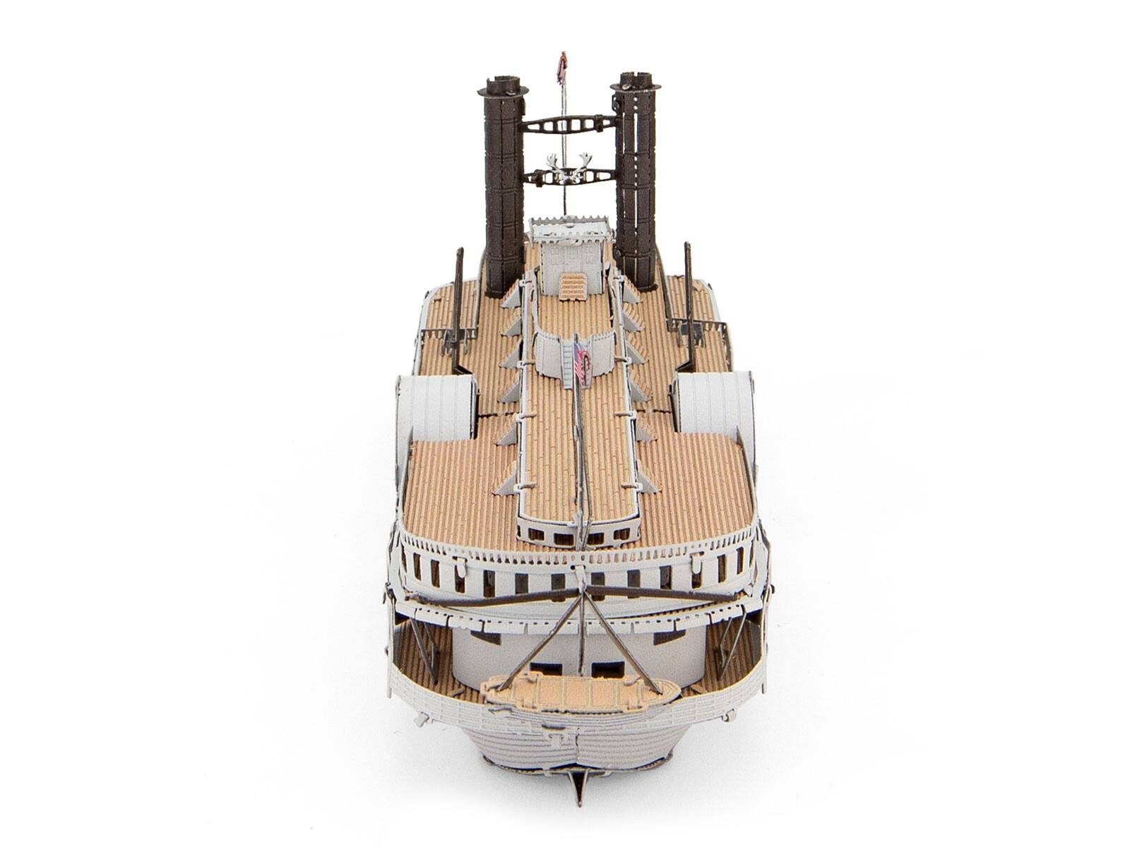 Back. Metal Earth - Model Kit Sultana Steamboat (Moderate Difficulty) Steel Model by Metal Earth - White With Beige.