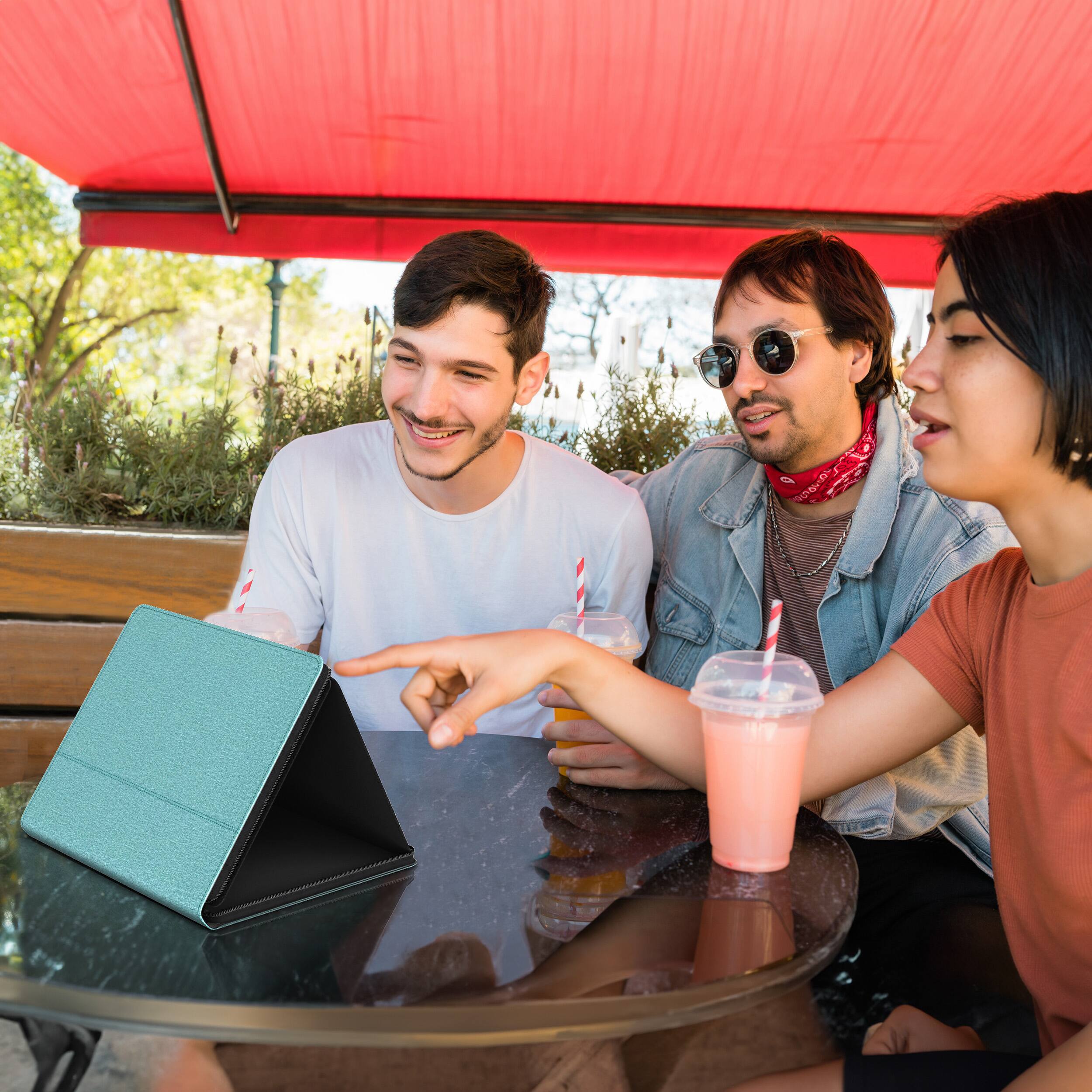 Alt View 2. KHOMO ACCESSORIES - Universal Padfolio Case – Tablet Organizer with Notepad Holder for iPad 10th/11th Gen, iPad Pro 11, iPad 7-10.9" - Teal.