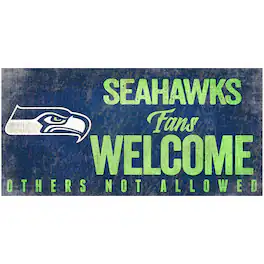 Fan Creations - Seattle Seahawks 6" x 12" Fans Welcome Sign - Multicolor