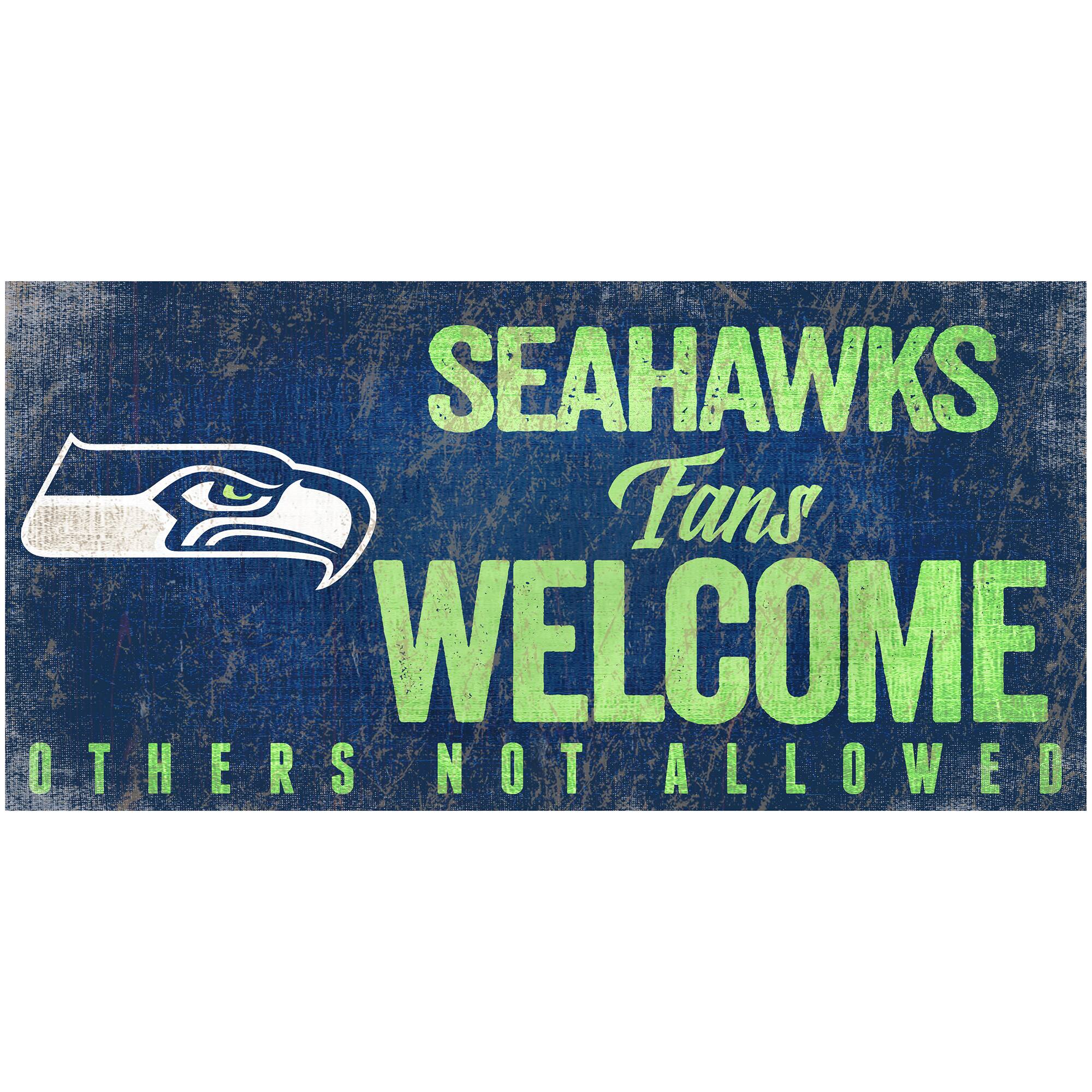 Seattle Seahawks 6" x 12" Fans Welcome Sign