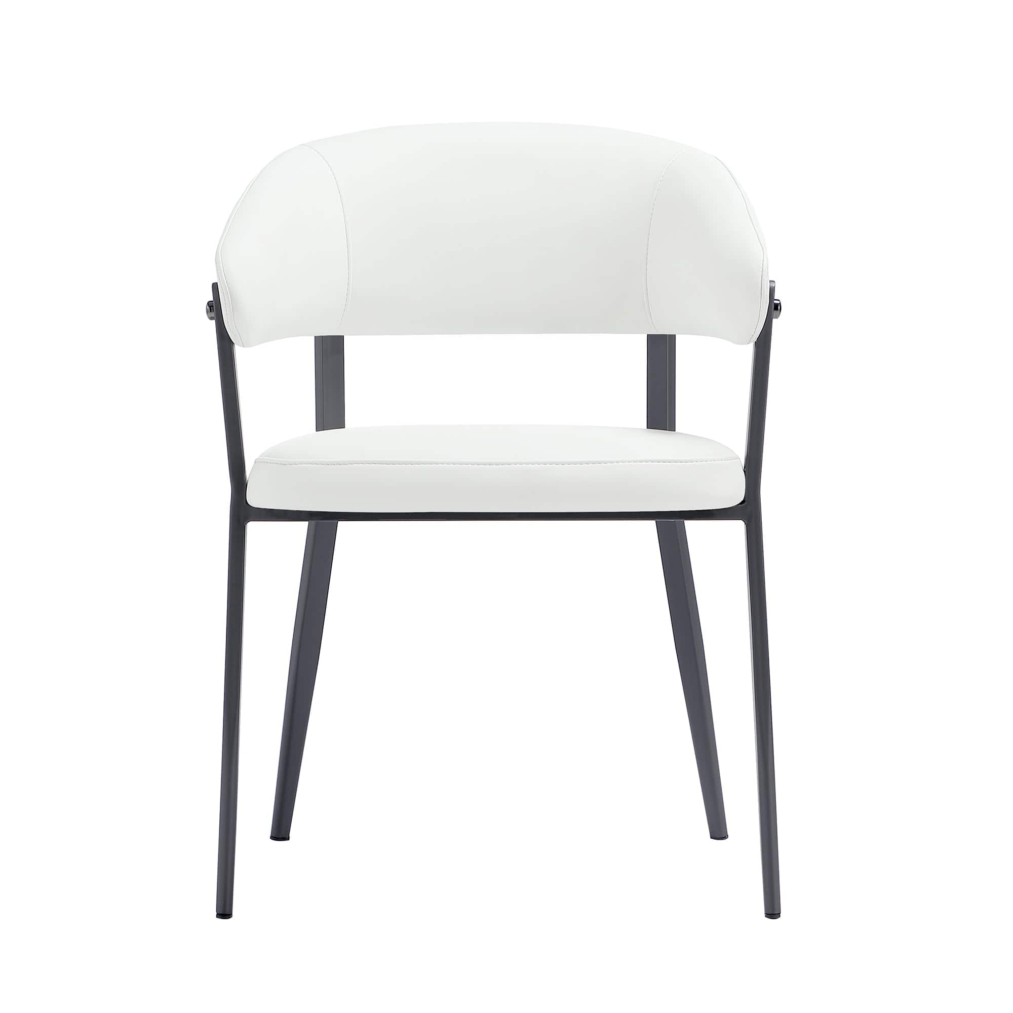 Manhattan Comfort - Belle Modern Metal Upholstered Dining Chair - White