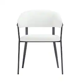 Manhattan Comfort - Belle Modern Metal Upholstered Dining Chair - White
