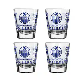 Logo Brands - Edmonton Oilers 4-Pack 2oz. Shot Glass Set - Multicolor