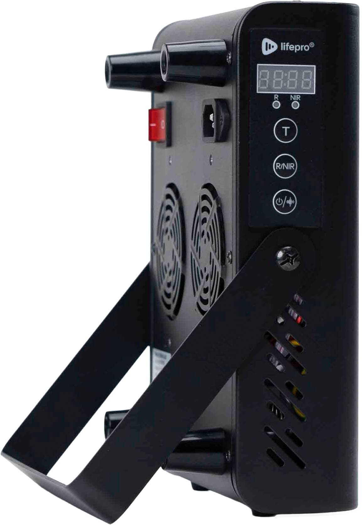 The text on the image reads "lifepro R NIR T R/NIR 0/+". This text is likely related to the device's features or functions.